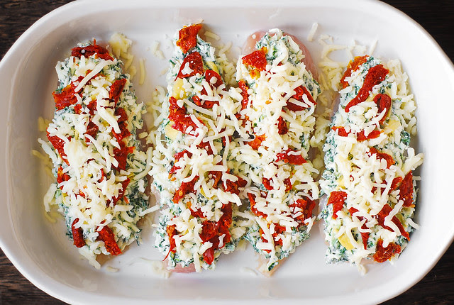 baked chicken with sun-dried tomatoes and spinach artichoke dip, stuffed chicken florentine, chicken florentine recipe fresh spinach, best chicken bake