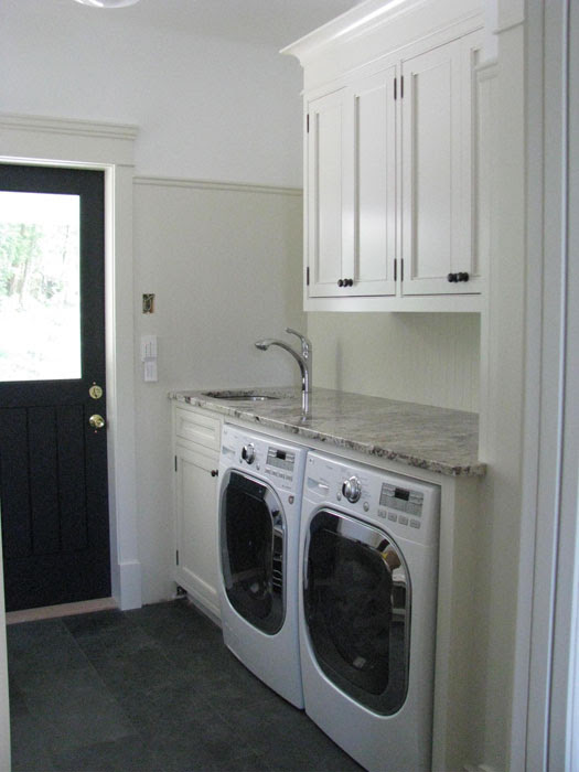 Black Door  Cottage  laundry room  Wesley Ellen Design 
