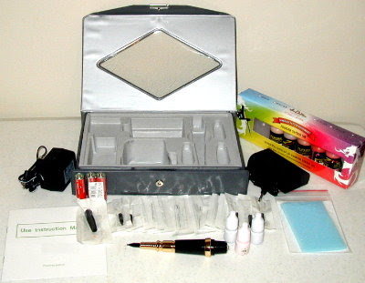Kit contains the following; 1) Pen Style Tattoo Machine w/ Non-slip rubber 