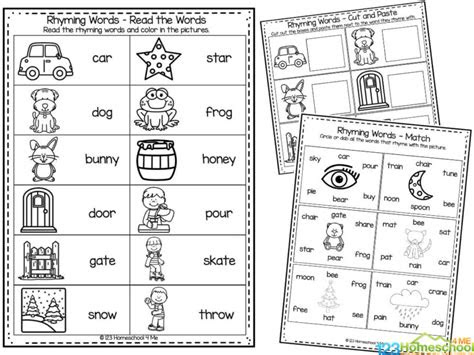 Early literacy skills are easy and engaging with these free kindergarten rhyming worksheets for kindergarten. rhyming words worksheets pdf for kindergarten