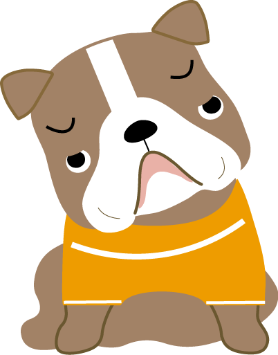 ブルドック 犬のイラスト 無料イラストフリー素材