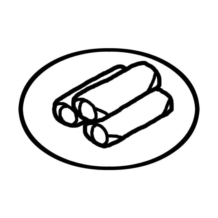春巻 白黒 料理17 食べ物 無料イラスト素材