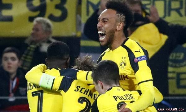  Aubameyang đã có bảy bàn ở Champions League mùa giải này. Ảnh: Reuters.