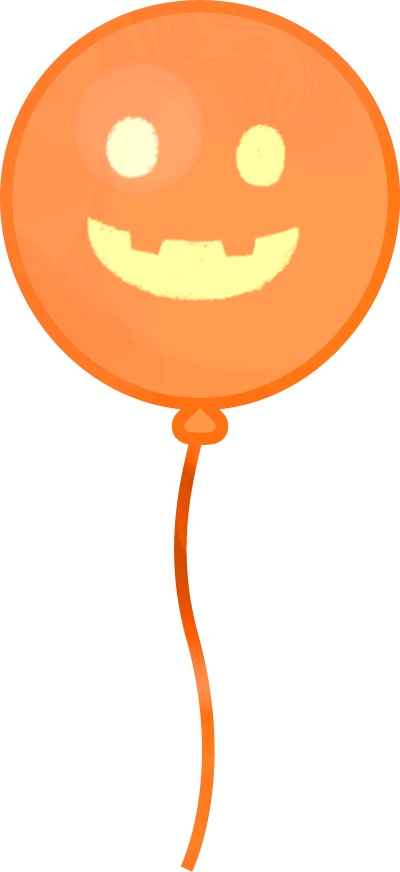 ハロウィンバルーンイラスト モンスターの顔入り 可愛い無料イラスト素材集