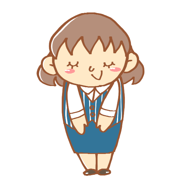 挨拶をする女性のイラスト かわいいフリー素材が無料のイラストレイン