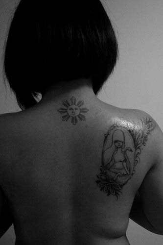 my new tattoo.. inspiration from audrey kawasaki's swan portrait.