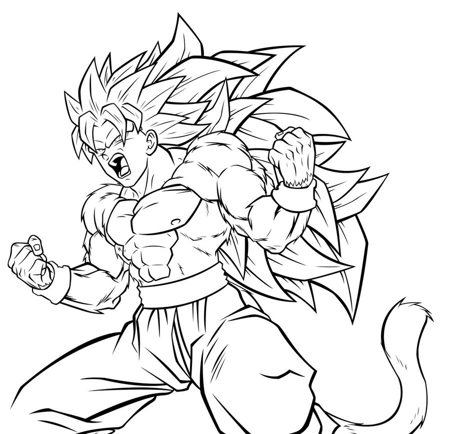 Coloriage sangoku super sayen 5 a imprimer