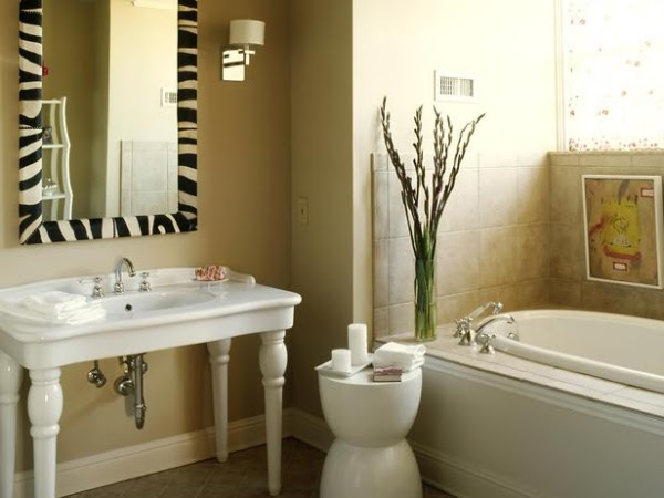  Ideas bathroom wall mirror frame zebra pattern beige tiles 