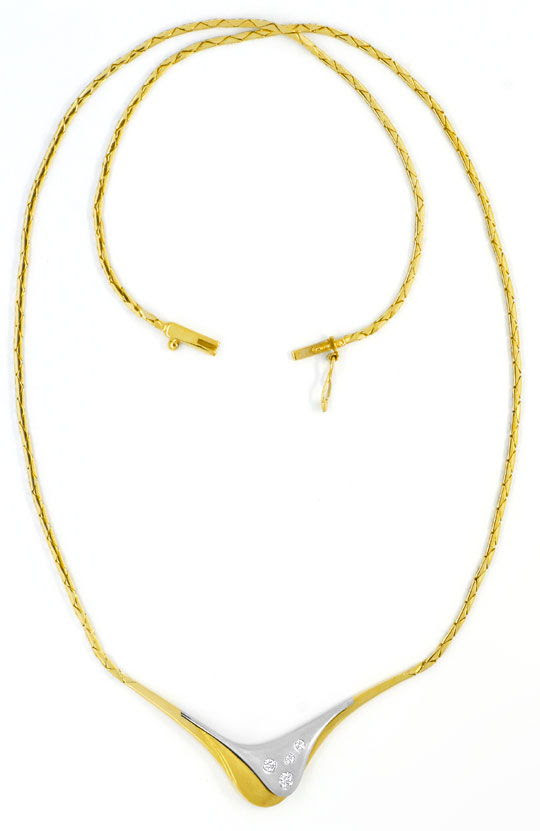 Originalfoto BRILLANT-KOLLIER GELBGOLD WEISSGOLD, 4 DIAMANTEN 1.050€