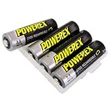 Powerex AA 2700mAh NiMH Rechargeable Batteries with holder- 4 Batteries Per Pack