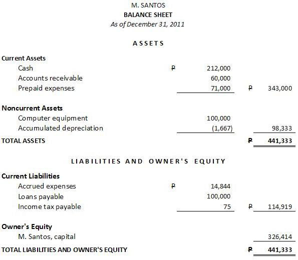 Sample Balance Sheet And Income Statement Business Tips Philippines
