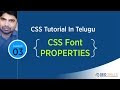 CSS font Properties in Telugu - SEO Skills Hyderabad