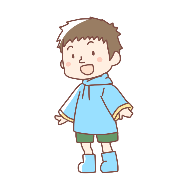 レインコートを着た男の子のイラスト かわいいフリー素材が無料のイラストレイン