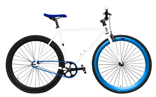 Zycle Fix ICEBERG Fixed Gear Bicycle; White with Black Blue - Size 48cm