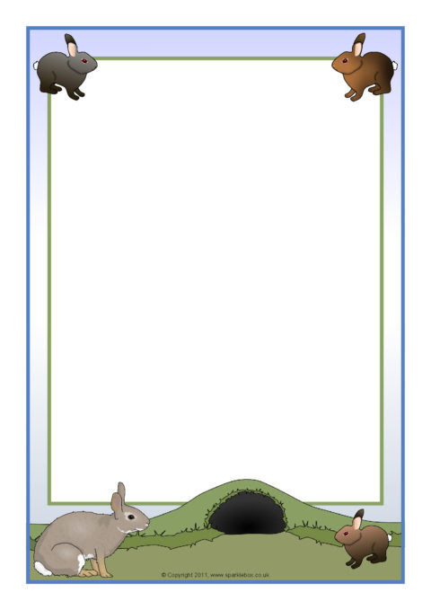 Rabbit-Themed A4 Page Borders (SB5635) - SparkleBox