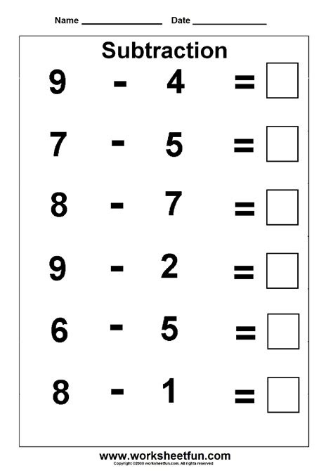  subtraction 3 kindergarten subtraction worksheets free printable