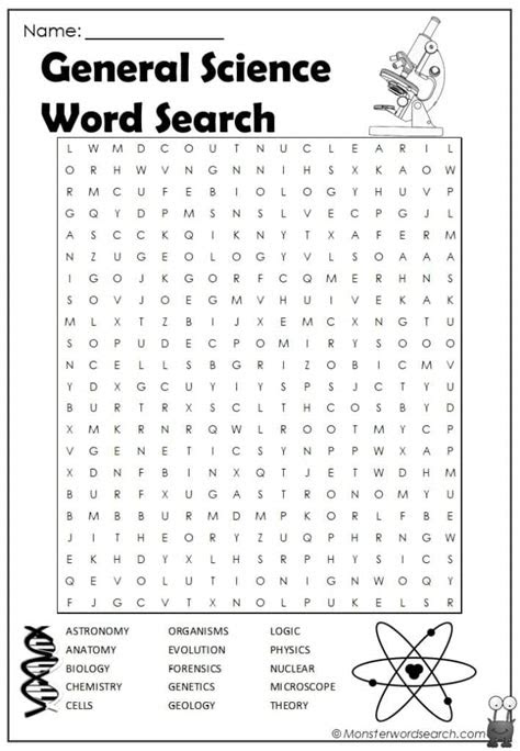  general science word search