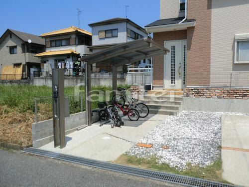 施工例自転車置場屋根 プライスポートミニ 土間コンクリート 現場番号