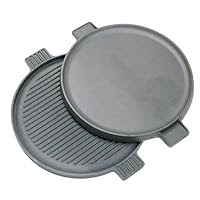 Bayou Classic 7414 14 Round Cast Iron Reversible Griddle