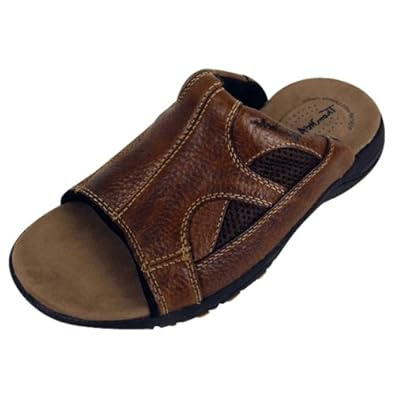 Mens Leather Smart Slip On Sandal Beach Mules Slides Sandals Summer ...
