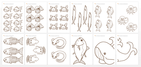 魚のイラスト11種類付き 魚釣りゲーム の作り方と遊び方 こどもとあそぶ Com