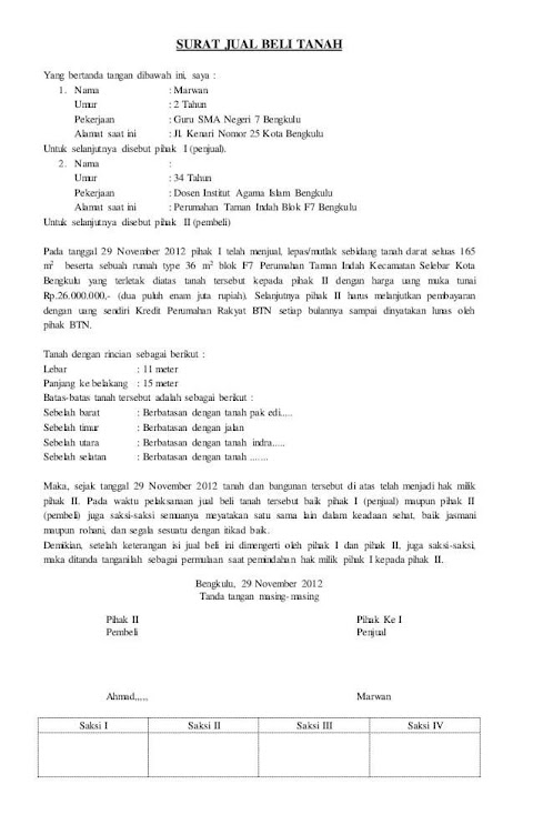 contoh surat perjanjian jual beli syarikat