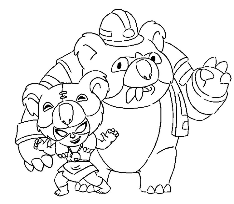 Kleurplaat Brawl Stars Skins : Koala Nita 18