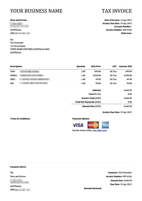 Customise your invoices to help customers pay you, . xero invoice template invoice example