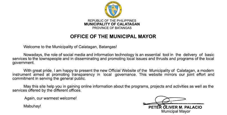Municipal Government Of Calatagan Province Of Batangas