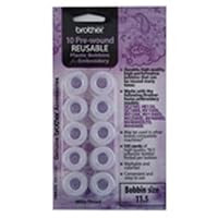 Brother PWB250 Prewound Embroidery Bobbin Thread 10 Piece, White