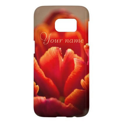 Pretty Red Tulip Petals. Add Your Name. Samsung Galaxy S7 Case