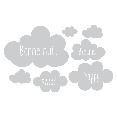 Stickers Nuages Chambre Bebe Autocollants Nuages Avec Textes Decorecebo
