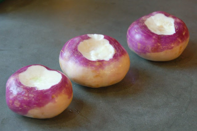 Three trimmed turnips on the counter by Eve Fox, Garden of Eating blog copyright 2010