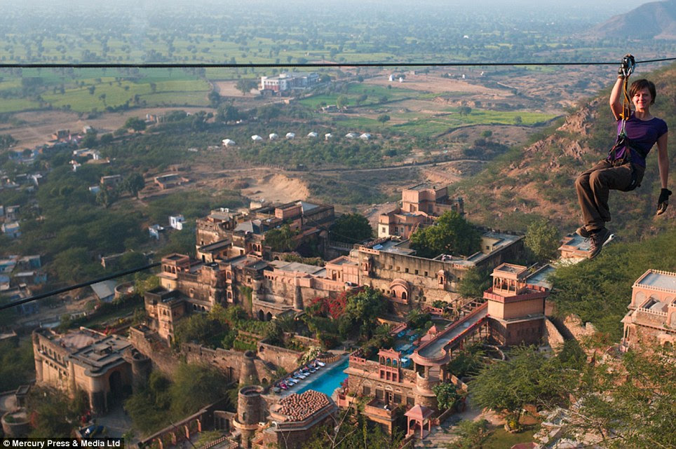 Feeling brave? The hotel boasts India's first zip line which will take guests high above the village, boasting stunning views across the countryside