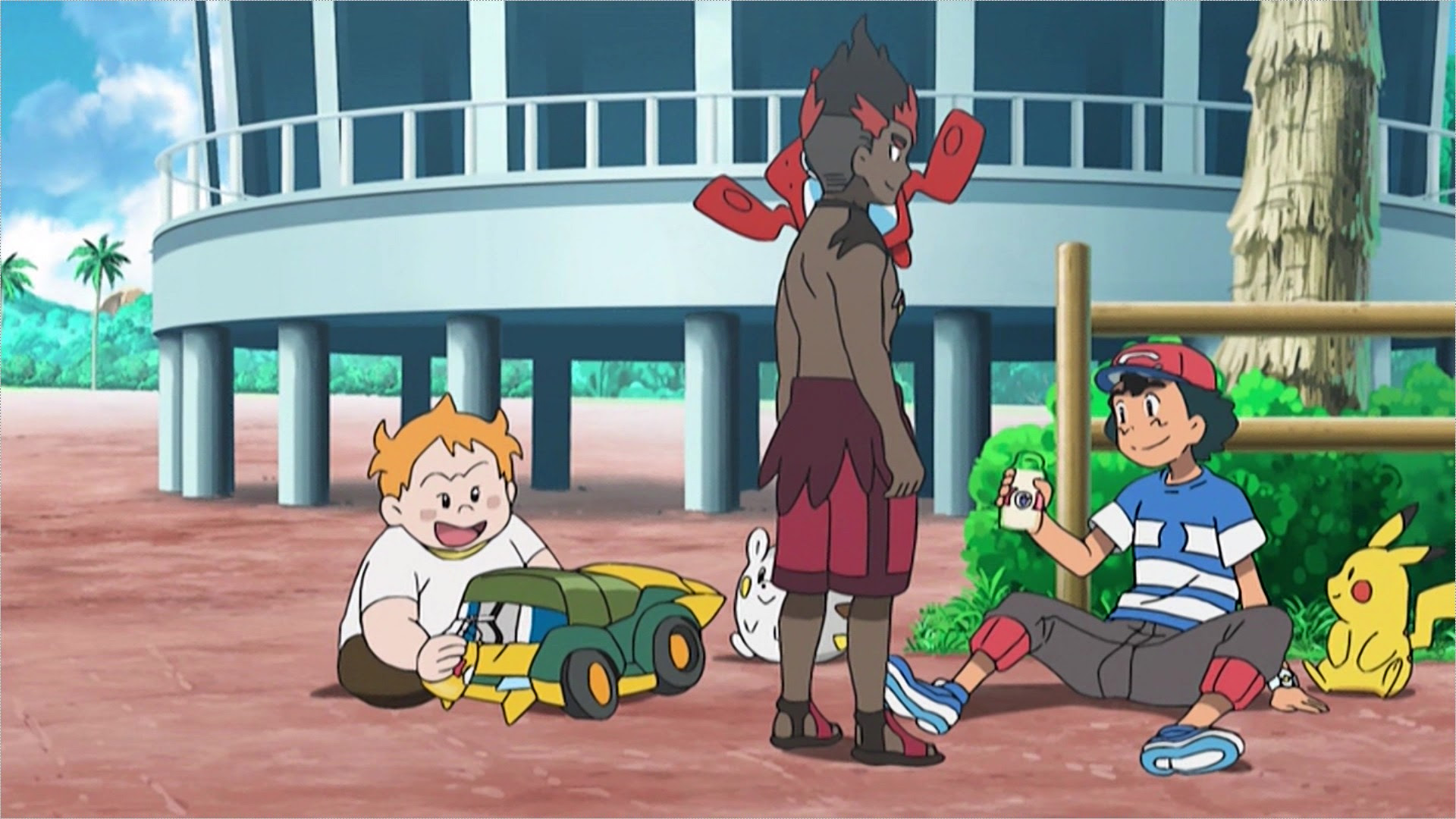 木陰の岩の眠り猫 ポケットモンスターサン ムーン 41話 ダッシュ デンヂムシ 感想