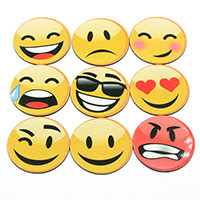 แม่เหล็กยาง หน้ากลม Emotion Face 36mm 9ชิ้น - สีส้ม