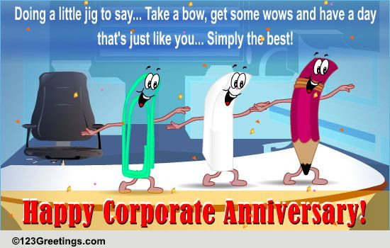 Corporate Anniversary Wishes! Free At Work Etc eCards