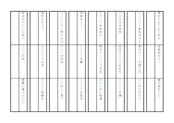 中学生テスト対策問題 1年1学期中間テスト範囲 国語 漢字書き