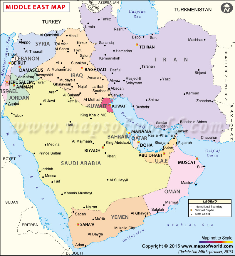 map of middle east countries