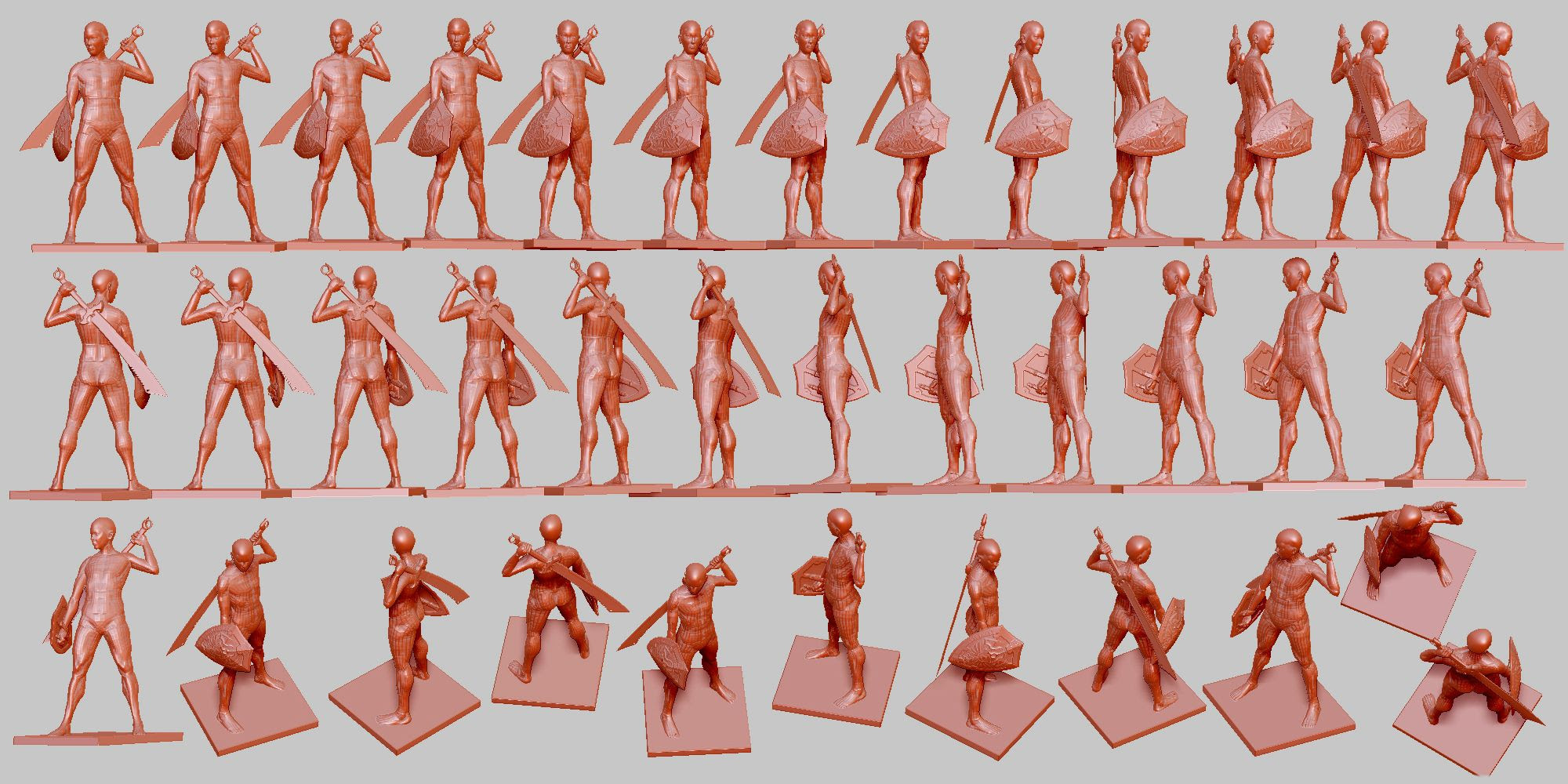 剣を背負う ポーズ 384 髪と形