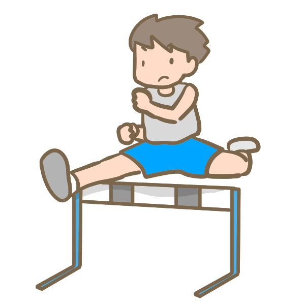 ハードルを飛ぶ男性のイラスト かわいいフリー素材が無料のイラストレイン