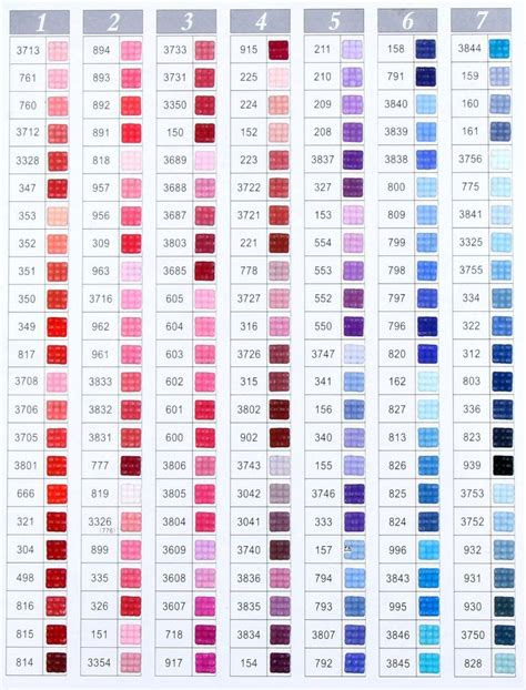  free printable diamond dotz color chart
