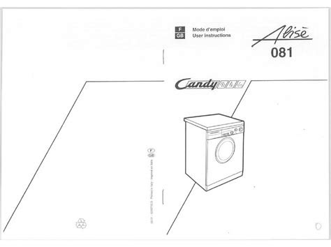 Download Candy Alise Washer Dryer Instruction Manual