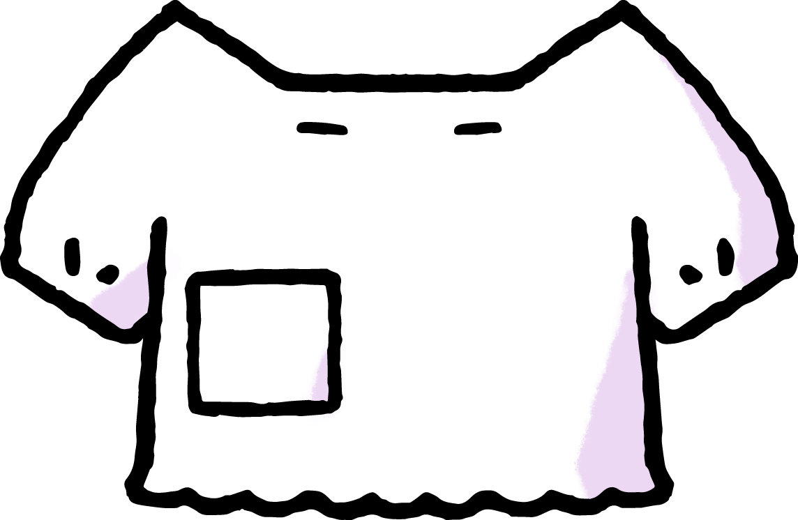 白い三角巾と割烹着のパーツイラスト かわいい無料イラスト素材