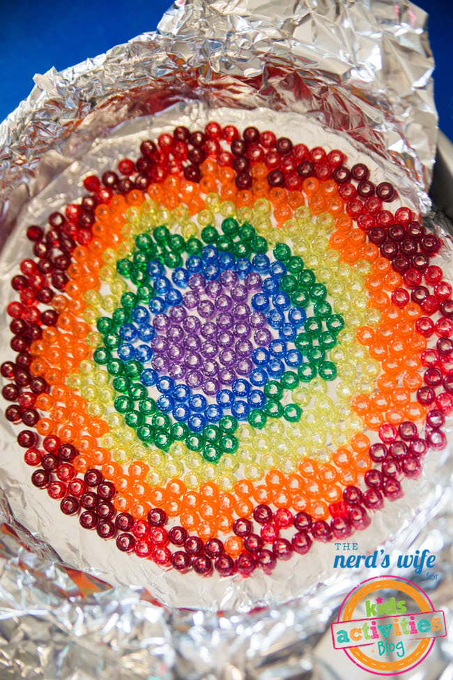 Melted Bead Suncatchers Rainbow Pattern