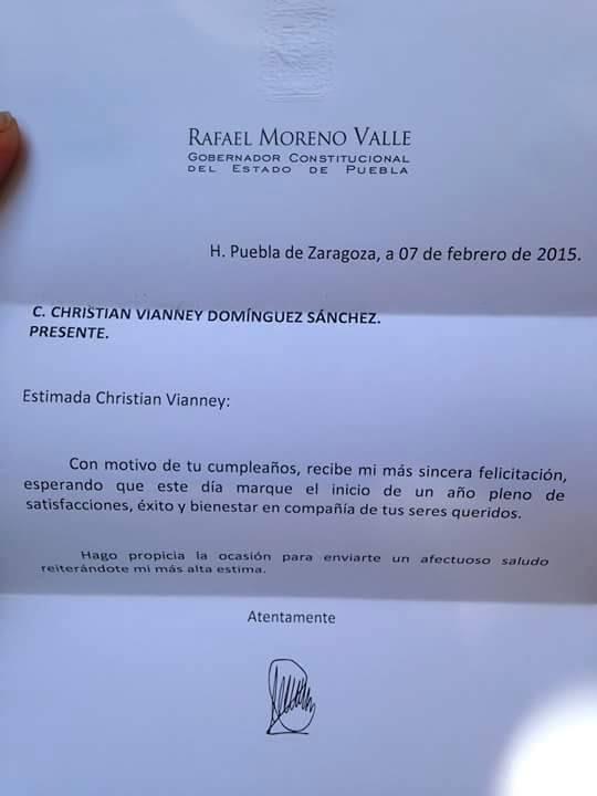 RMV también felicita a panistas de Tlaxcala por cumpleaños 