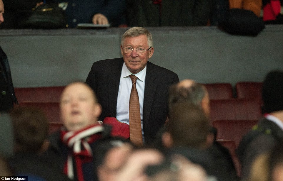 Former Manchester United manager Sir Alex Ferguson was in the stands to watch his former side in action at Old Trafford