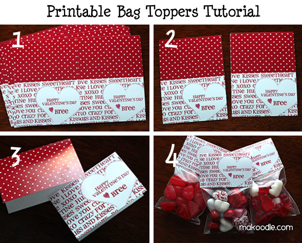 Free Printable Valentine Treat Bag Toppers - Makoodle