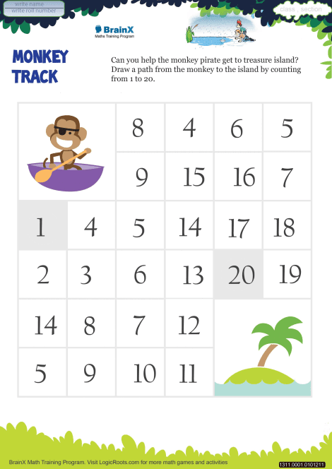1 kannada for free grade worksheets Free Monkey Track Kindergarten for Math Worksheet 1 kannada for free grade worksheets Free Monkey Track Kindergarten for Math Worksheet