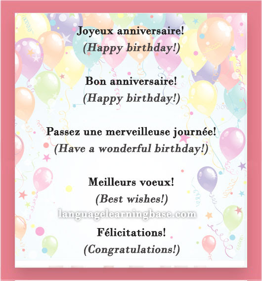 Comment Souhaiter Un Joyeux Anniversaire En Francais Learn French Vocabulaire Communication Francais Anniversaire Souhaiter